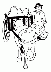 儿童可打印马匹涂色画