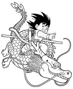 适合儿童的 龙珠 着色页下载