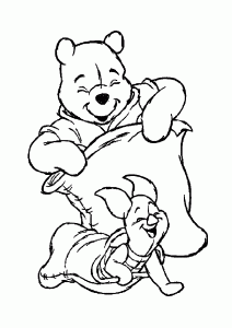 印刷用プーさんのぬりえ