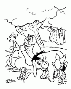 子供向けのクマのプーさんの塗り絵