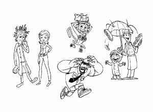 巨大ミートボールの嵐の塗り絵