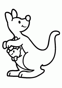 無料でダウンロードして塗れるカンガルーの絵