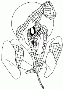 スパイダーマンの塗り絵 子供用印刷