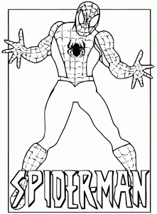 スパイダーマン塗り絵（幼児向け）