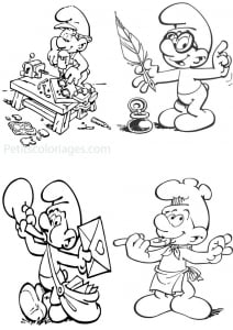 子供向けのスムーフの塗り絵