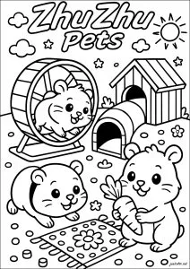 子供向けのズーズーペットぬりえ