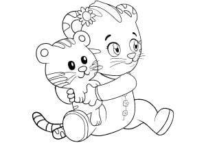 简单好玩的 ダニーの村 儿童着色页