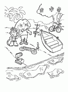 ドーラといっしょに大冒険 ぬりえ