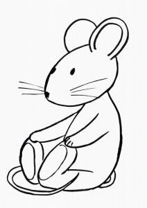簡単なネズミの塗り絵