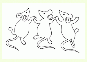 子供向けのネズミの塗り絵