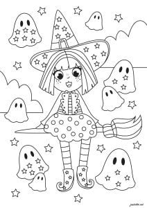 简单且免费的 ハロウィン 着色页