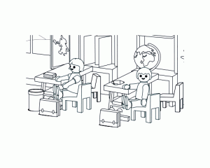 カラーリング プレイモービル 子供 学校