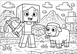 立方体の冒険を、マインクラフト使いと彼女の羊と共に