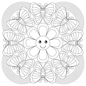 适合小朋友的 マンダラ 着色页免费下载