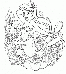 ディズニーの「リトル・マーメイド」の非常に詳細な塗り絵