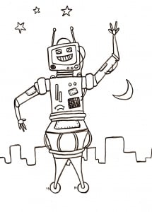 免费的 ロボット 着色页，适合小朋友打印