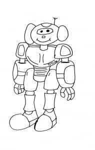 免费下载 ロボット 着色页，适合儿童