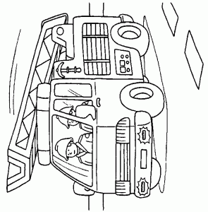 消防士の塗り絵をダウンロード