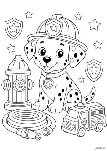 無料で塗れるお子様向け犬ぬりえ