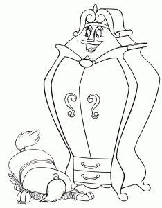 美女と野獣の塗り絵、子供向け