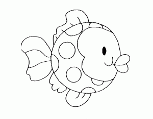 子供向けの魚の塗り絵印刷用