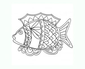 适合小朋友的 魚 着色页免费下载