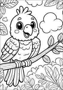 适合小朋友的 鳥 着色页免费下载