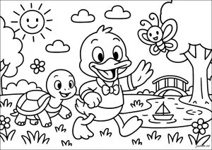 子供が塗るための鳥ぬりえ