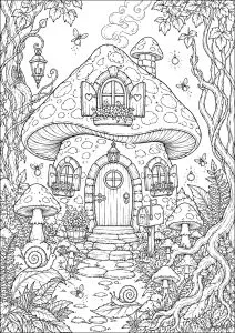蘑菇小屋，蜗牛与昆虫