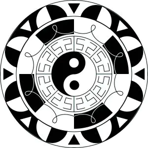 带有阴阳符号的简单曼陀罗