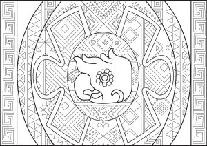 玛雅鸟和阿兹台克图案