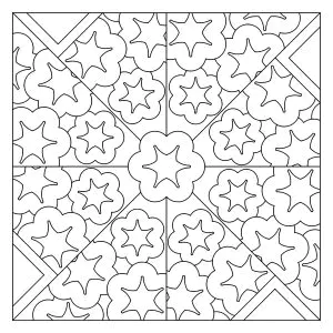 带有星空花朵图案的漂亮 Azulejo