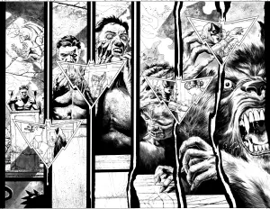 变身狼人的漫画风格绘画 狼人变身