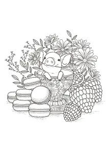 详细的 花卉和植被 着色表打印