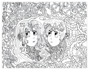 子ども向け抗ストレス / 禅の無料ぬりえイラスト