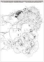 顔と花の冠