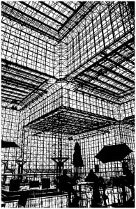 印刷して塗れるシンプルな建築と家のぬりえイラスト