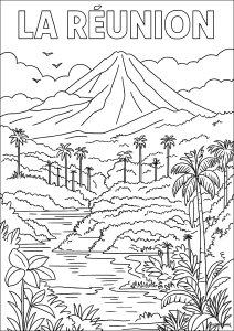 レユニオン島の熱帯の風景へと逃げよう