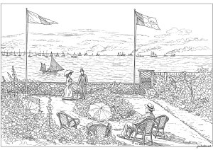 サント＝アドレスのテラス（1867年）、クロード・モネ作