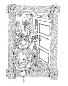 印刷して塗れるシンプルな童心に返るのぬりえイラスト