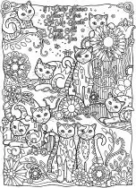 猫と花の庭