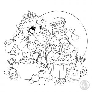 無料でカップケーキの子ども向けぬりえイラスト