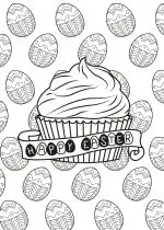 子ども向けカップケーキの無料ぬりえイラスト