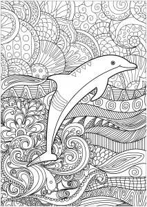 無料でダウンロードできるシンプルなイルカのぬりえイラスト