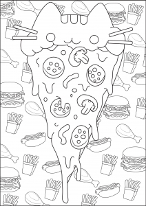 無料で印刷して塗れる落書きアート / 落書きのぬりえイラスト