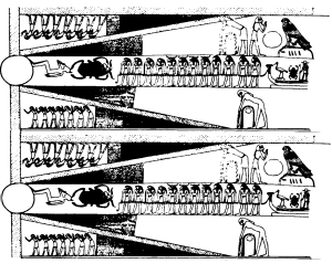 無料でエジプトと象形文字の子ども向けぬりえイラスト