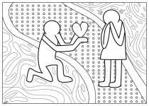 印刷用のお祝いのぬりえイラスト