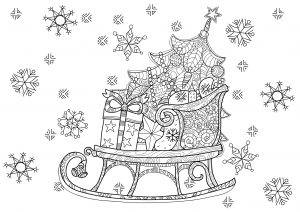 クリスマスの落書きスケッチそり