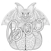 ダウンロード用のハロウィンのぬりえイラスト