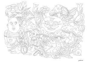 無料で印刷して塗れるおとぎ話のぬりえイラスト